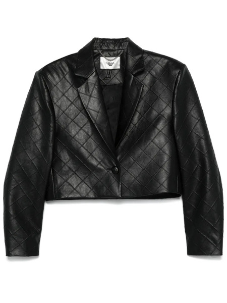  Nissa Faux-leather Blazer - Black 
