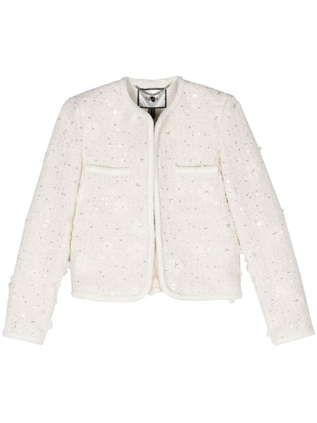  Nissa Floral-appliqué Bouclé Jacket - Neutrals 