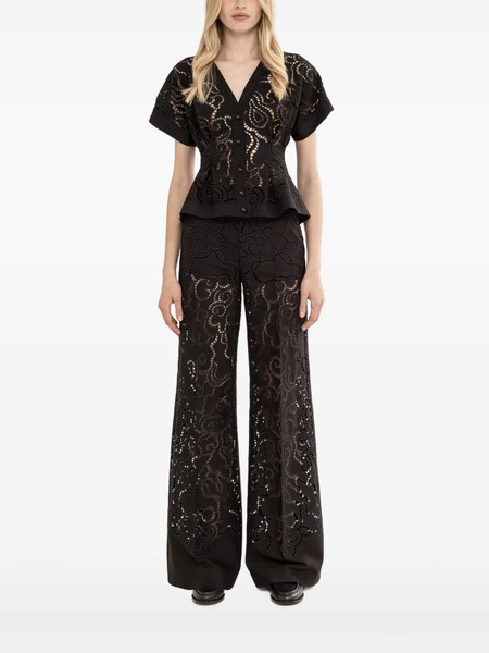  Nissa Floral-embroidered Jacket - Black 