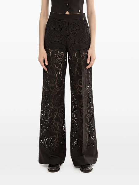  Nissa Floral-embroidered Trousers - Black 