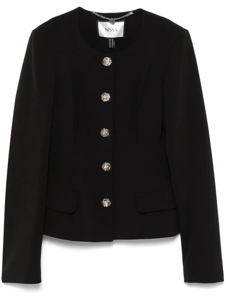  Nissa Flower-button Jacket - Black 