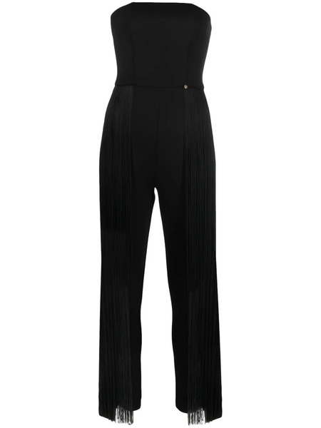  Nissa Fringed Strapless Jumpsuit - Black 