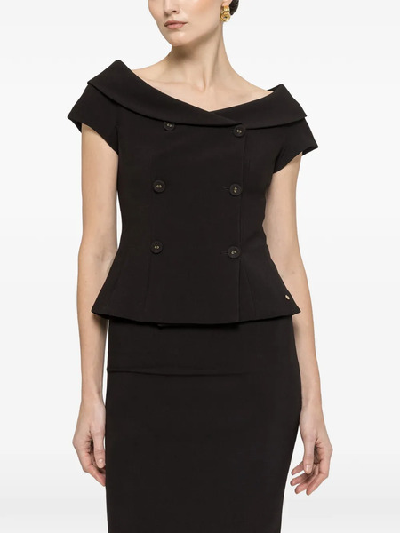  Nissa Off-shoulder Fitted Blouse - Black 