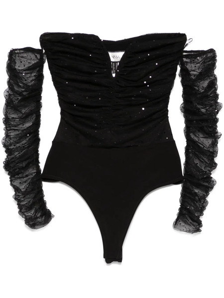  Nissa Polka-dot Bodysuit - Black 