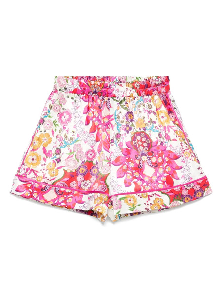  Nissa Printed Satin Shorts - Pink 