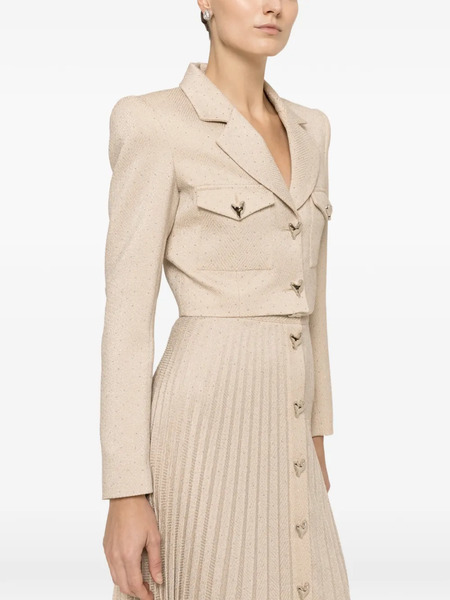  Nissa Rhinestone-embellished Cropped Blazer - Neutrals 