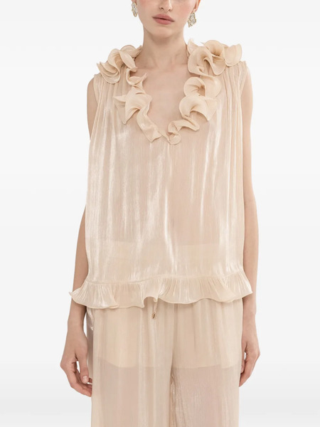  Nissa Ruffled Chiffon Top - Neutrals 