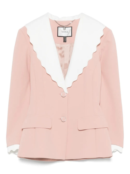 Nissa Scalloped-lapels Blazer - Pink 