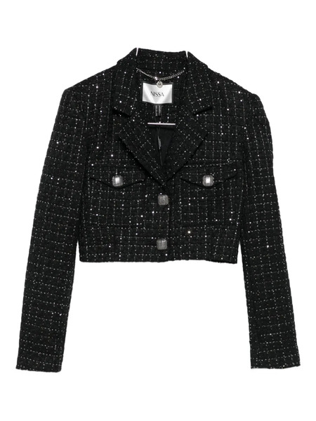  Nissa Sequin-embellished Buttoned Jacket - Black 