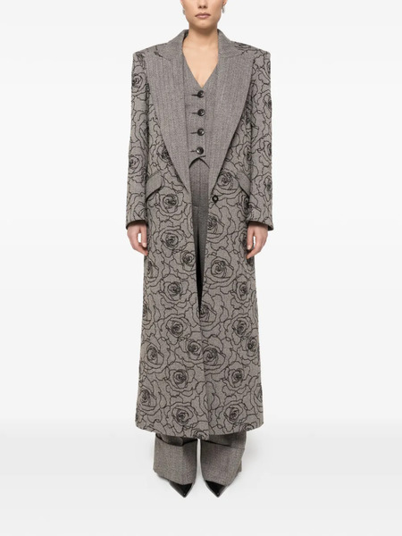  Nissa Sequin-embellished Coat - Grey 