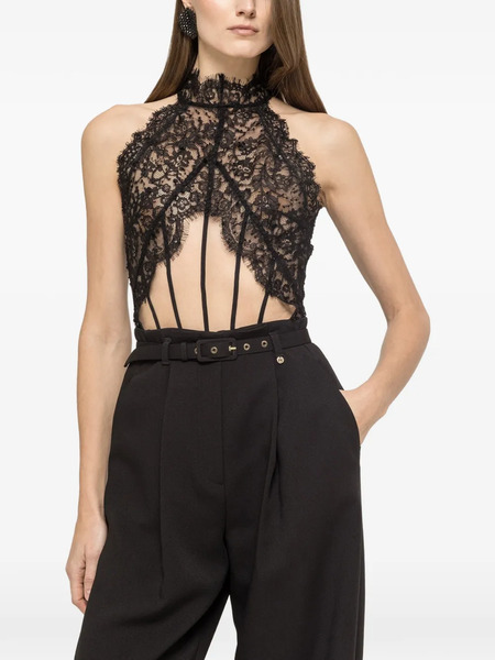  Nissa Sequin Lace Bodysuit - Black 