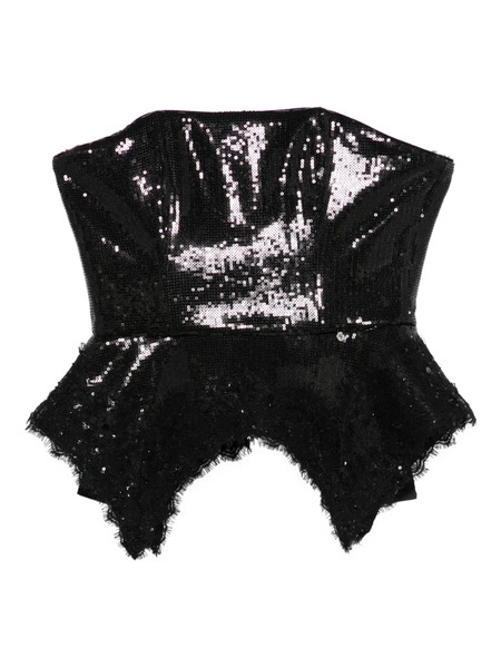  Nissa Sequin Peplum Top - Black 