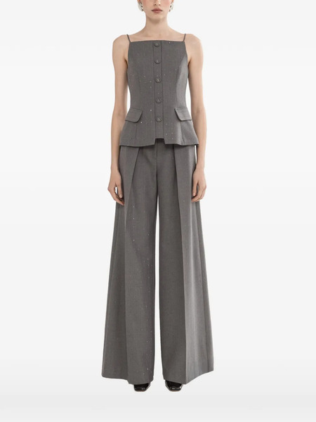  Nissa Sequined Button-fastening Top - Grey 