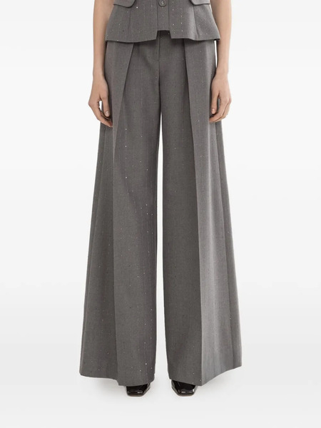  Nissa Sequined Wide-leg Trousers - Grey 