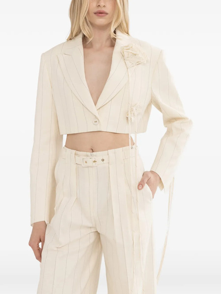  Nissa Striped Cropped Jacket - Neutrals 