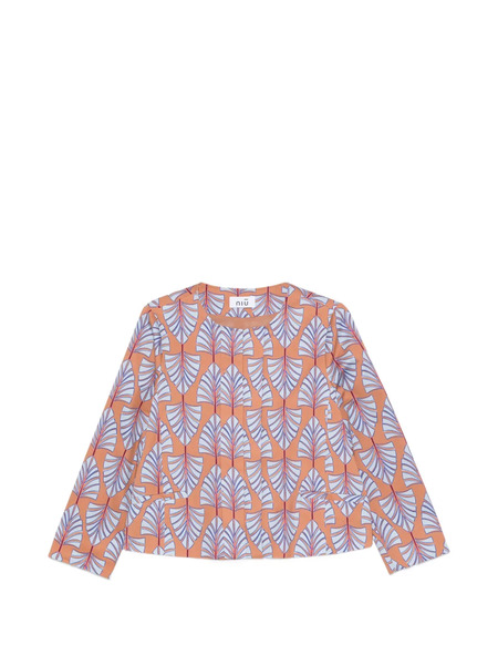  Niu Leaf-print Jacket - Orange 