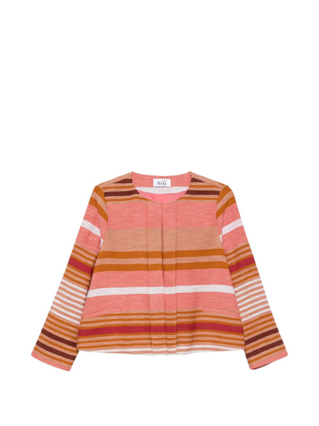  Niu Striped Jacket - Pink 