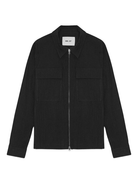  Nn07 Alban Zip-front Overshirt - Black 