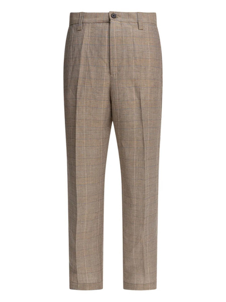 Nn07 Checked-pattern Trousers - Brown 