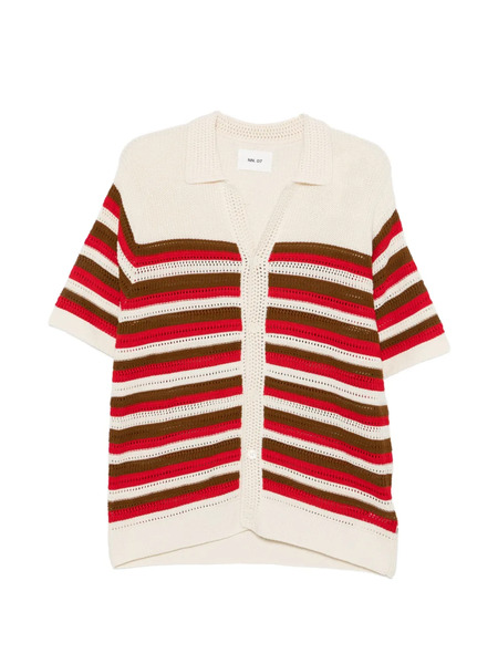  Nn07 Lars Striped Knit Shirt - Neutrals 