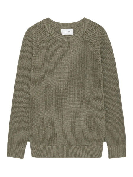  Nn07 Raglan-sleeve Ribbed Sweater - Green 
