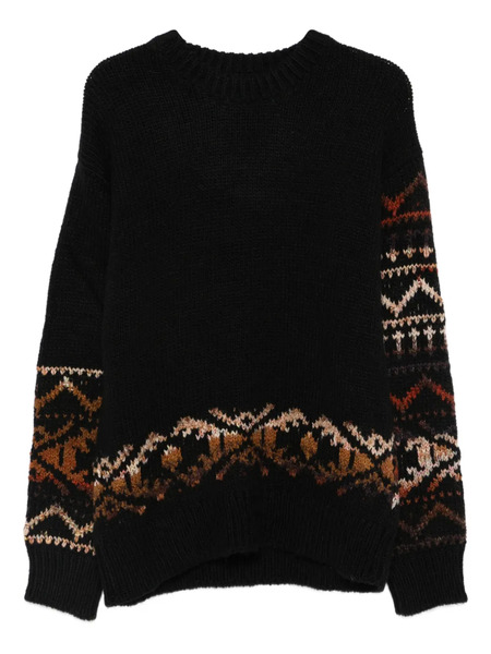  Nn07 Relaxed-fit Crew Neck Sweater Crafted From A Medium-weight Woolen Blend For A Soft, Textured Hand Feel. - Black 