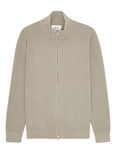  Nn07 Ribbed Zip-up Cardigan - Neutrals 