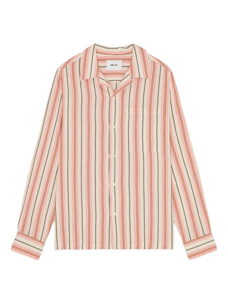 Nn07 Striped Button-up Shirt - Pink 