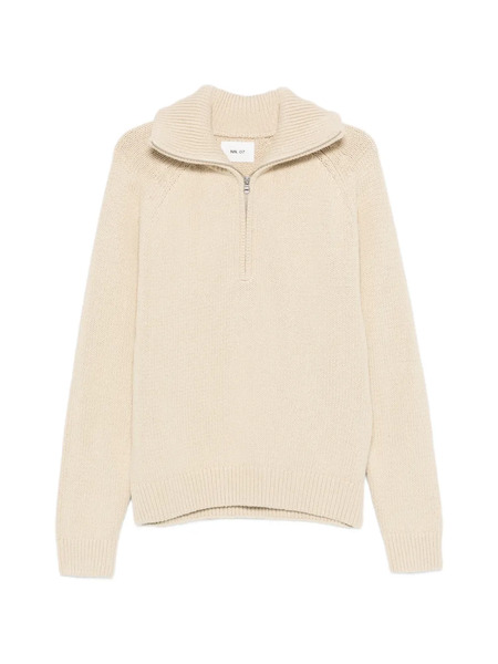  Nn07 Tristan 60029 Zip-fastening Sweater - Neutrals 