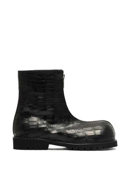  No Idea Zip Crocodile Boots - Black 