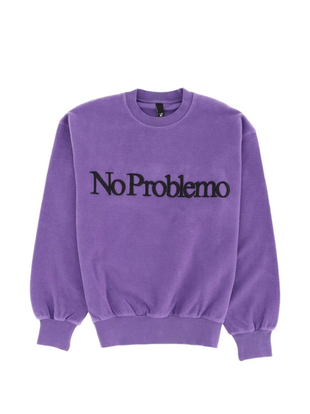  No Problemo Logo-print Reverse-fleece Sweatshirt - Purple 