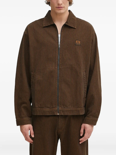  No Problemo Striped-pattern Zip Jacket - Brown 