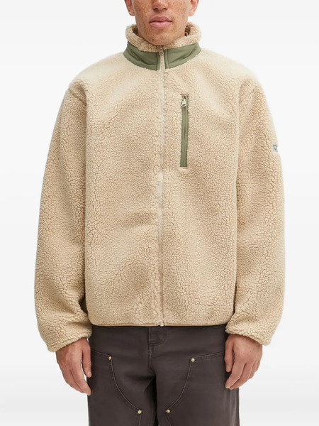  No Problemo Zipped Fleece Jacket - Neutrals 