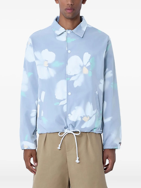  Noah Floral-print Snap-button Overshirt - Blue 