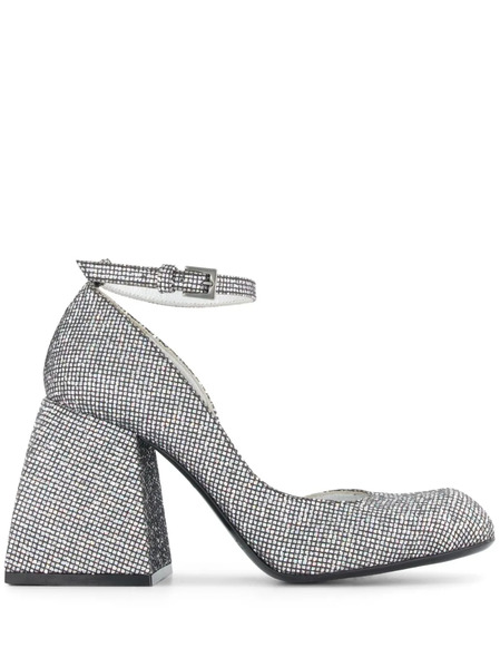  Nodaleto Square-toe Block-heel Pumps - Silver 