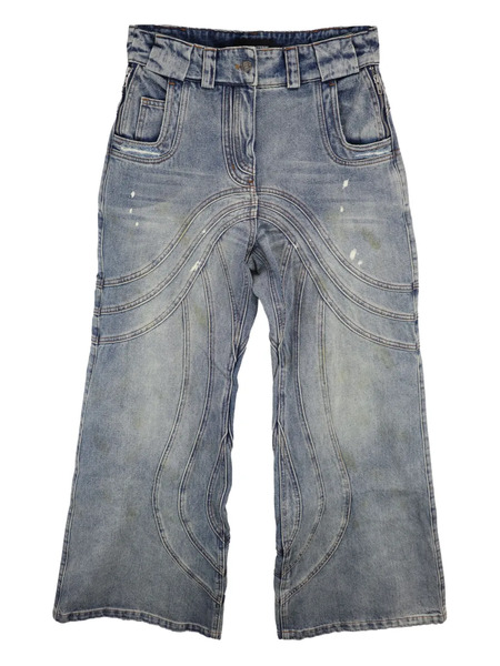  No/faith Studios Wave-pattern Jeans - Grey 