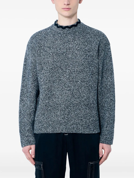  Nòmarythm Textile Speckled Crew-neck Sweater - Black 