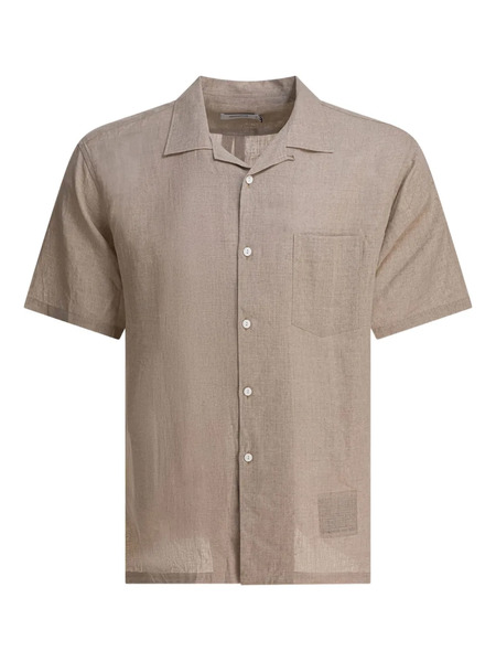  Nonnative Revere-collar Linen Shirt - Neutrals 