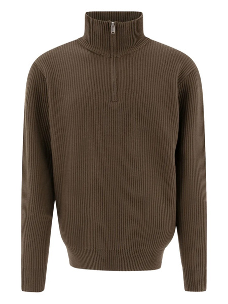  Nonnative Ribbed Zip-neck Sweater - Brown 
