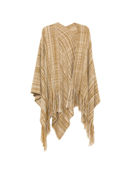  Norlha Handspun Fringed Cape - Neutrals 
