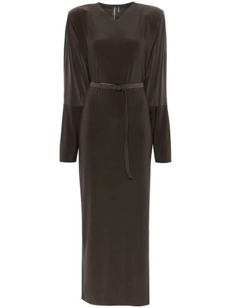  Norma Kamali Dolman Side-slit Gown - Brown 