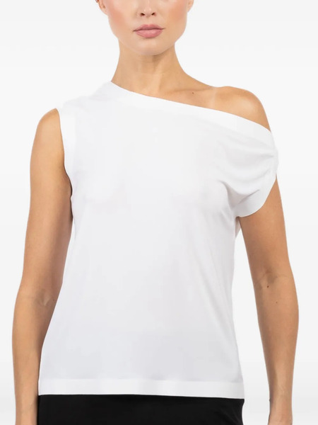  Norma Kamali Draped Shoulder Top - White 