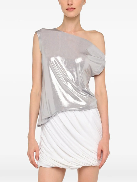  Norma Kamali Drop Shoulder Top - Silver 