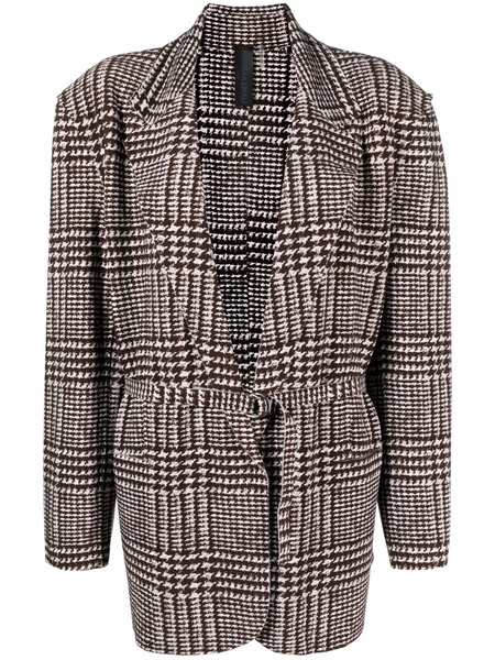  Norma Kamali Glenn Plaid Tweed Single-breasted Blazer - Brown 