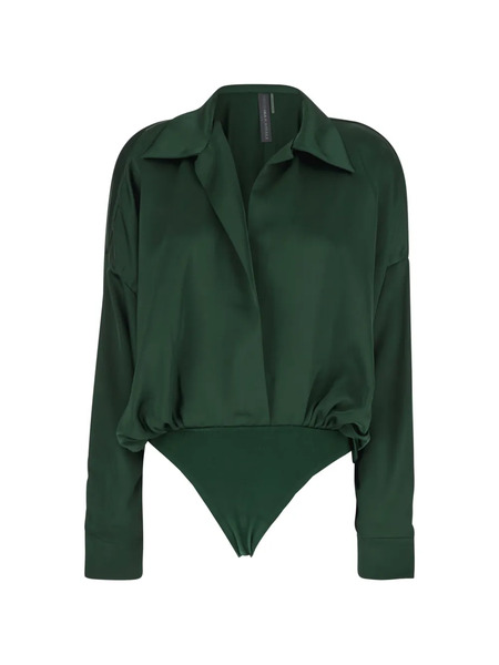  Norma Kamali Long-sleeve Bodysuit - Green 