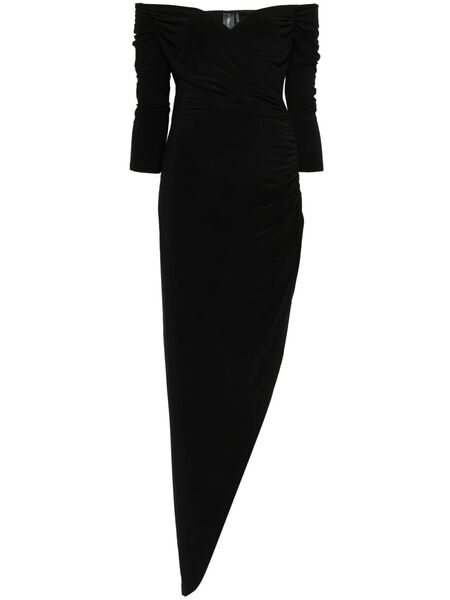  Norma Kamali Side-drape Off-shoulder Gown - Black 