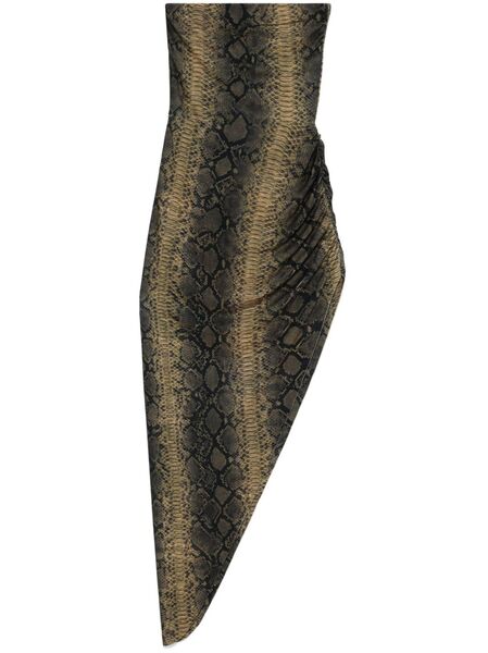  Norma Kamali Strapless Side-drape Gown - Black 