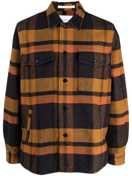  Norse Projects Julian Plaid-check Shirt Jacket - Orange 
