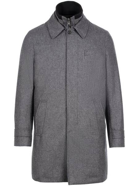  Norwegian Wool Down-lined Wool Coat - Grey 