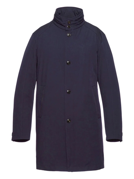  Norwegian Wool Long Traveler Coat - Blue 